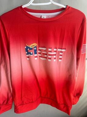 Red Women’s Sweatshirt with 'FIGHT' Graphic